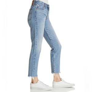Levi’s Wedgie Light Wash Raw Hem Jean